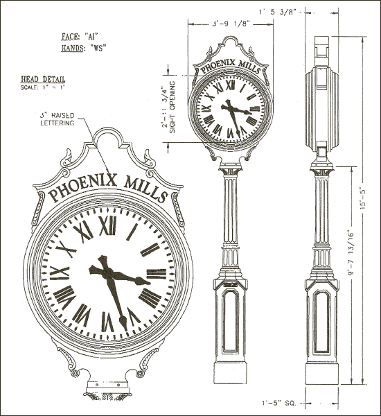 Phoenix Mills Clock specs